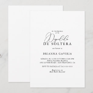 Classy Chic Minimalist Spanish Bridal Shower Invitation