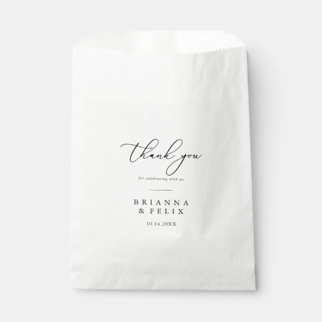 Classy Chic Minimalist Thank You Wedding  Favour Bags (Front)