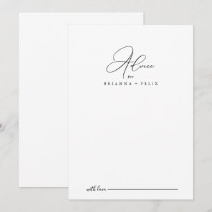 Classy Chic Minimalist Wedding Advice Card