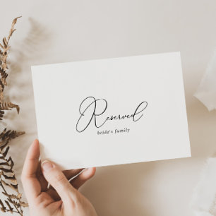 Classy Chic Minimalist Wedding Reserved Sign