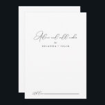 Classy Chic Minimalist Wedding Well Wishes  Advice Card<br><div class="desc">This classy chic minimalist wedding well wishes advice card is perfect for a rustic wedding. The simple and elegant design features classic and fancy script typography in black and white. These cards are perfect for a wedding, bridal shower, baby shower, graduation party & more. Personalise the cards with the names...</div>