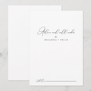 Classy Chic Minimalist Wedding Well Wishes  Advice Card