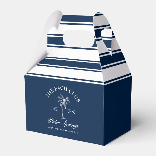 Classy Chic Navy and White Bachelorette Favour Box (Front Side)