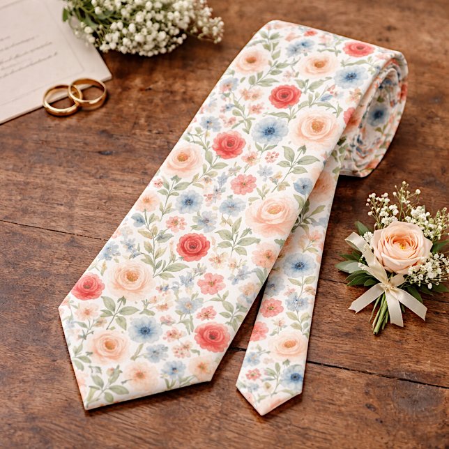 Classy Chic Neck Tie With Floral Art Pattern (Creator Uploaded)