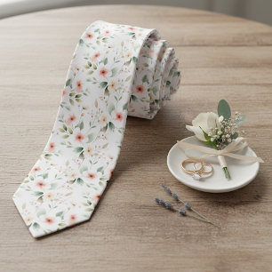 Classy Chic Neck Tie With Floral Art Pattern