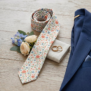 Classy Chic Neck Tie With Floral Art Pattern