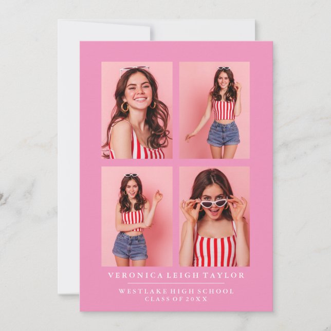 CLASSY CHIC PHOTO COLLAGE GRADUATION ANNOUNCEMENT (Front)