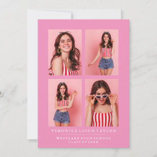 CLASSY CHIC PHOTO COLLAGE GRADUATION ANNOUNCEMENT
