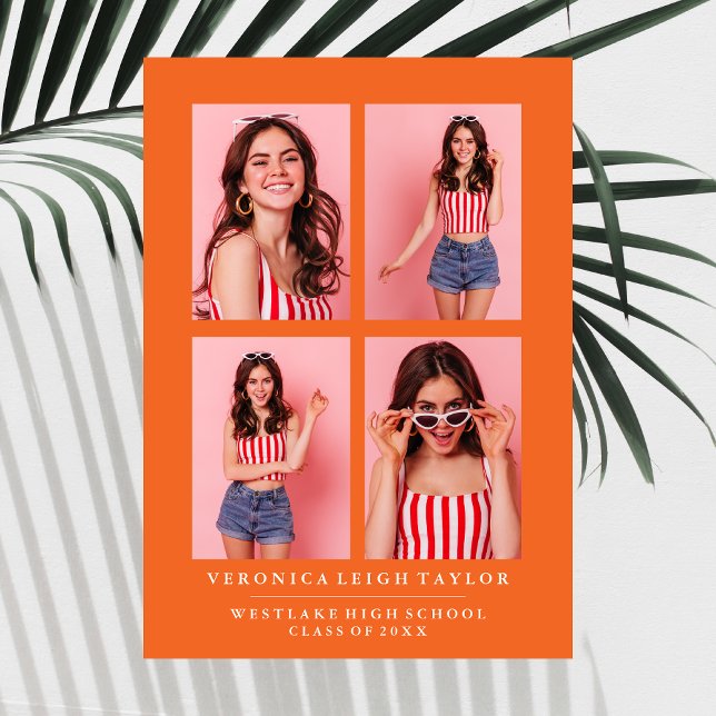 CLASSY CHIC PHOTO COLLAGE GRADUATION ANNOUNCEMENT (Creator Uploaded)