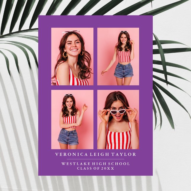 CLASSY CHIC PHOTO COLLAGE GRADUATION ANNOUNCEMENT (Creator Uploaded)