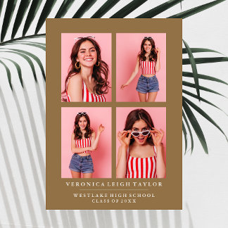 CLASSY CHIC PHOTO COLLAGE GRADUATION ANNOUNCEMENT