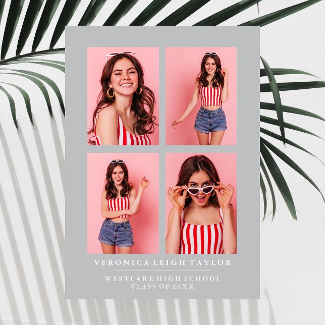 CLASSY CHIC PHOTO COLLAGE GRADUATION ANNOUNCEMENT (Creator Uploaded)