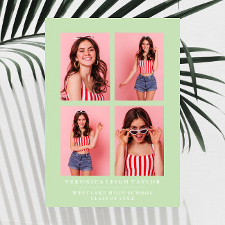CLASSY CHIC PHOTO COLLAGE GRADUATION ANNOUNCEMENT