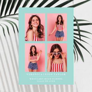 CLASSY CHIC PHOTO COLLAGE GRADUATION ANNOUNCEMENT