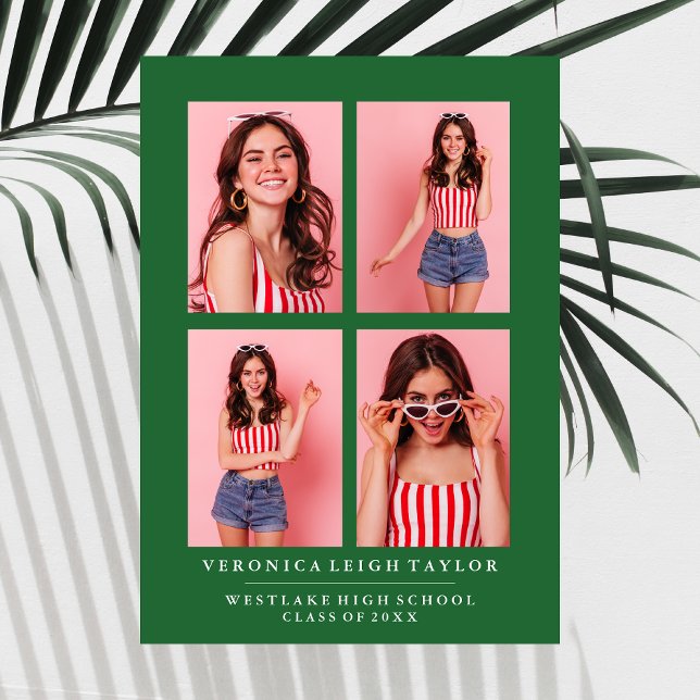 CLASSY CHIC PHOTO COLLAGE GRADUATION ANNOUNCEMENT (Creator Uploaded)