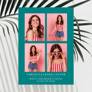 CLASSY CHIC PHOTO COLLAGE GRADUATION ANNOUNCEMENT
