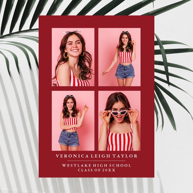 CLASSY CHIC PHOTO COLLAGE GRADUATION ANNOUNCEMENT (Creator Uploaded)