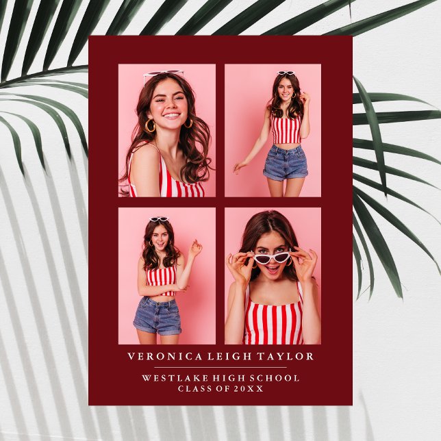 CLASSY CHIC PHOTO COLLAGE GRADUATION ANNOUNCEMENT (Creator Uploaded)