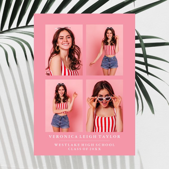 CLASSY CHIC PHOTO COLLAGE GRADUATION ANNOUNCEMENT (Creator Uploaded)