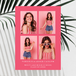 CLASSY CHIC PHOTO COLLAGE GRADUATION ANNOUNCEMENT