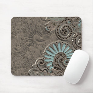 Classy Chic Pretty Damask Paisley Floral Pattern Mouse Mat