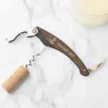 Classy Chic Summer Boat Nautical Maritime Anchor Corkscrew<br><div class="desc">Modern contemporary but rustic wood grain pattern look design with room to customise or personalise with a boat name of your choice. Fun gift,  for new boat owners,  sailors,  captains and anybody else who enjoys boating,  sailing or maritime and nautical themed items.</div>