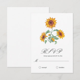 Classy Chic Sunflowers Botanical RSVP Card