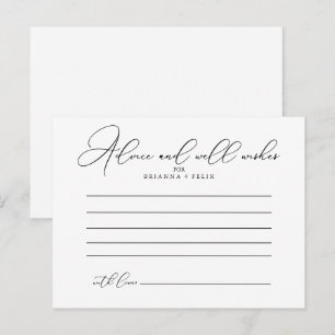Classy Chic Wedding Advice Card