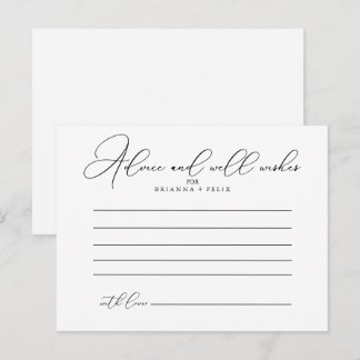 Classy Chic Wedding Advice Card