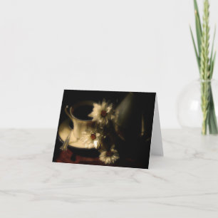 Classy China Coffee Blank Notecard With Daisies