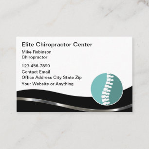 Classy Chiropractor Office Business Cards