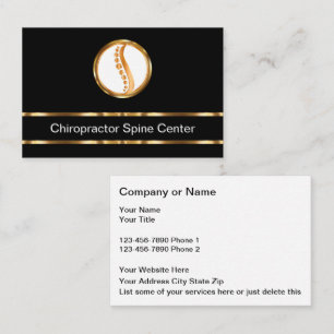 Classy Chiropractor Spine Centre Business Card