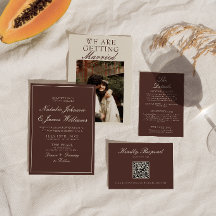 Classy Chocolate Brown Old Money Photo Wedding
