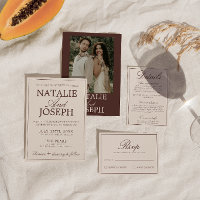 Classy Chocolate Brown Old Money Retro Wedding