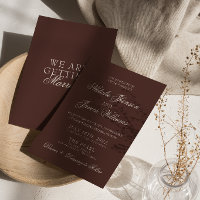 Classy Chocolate Brown Old Money Retro Wedding