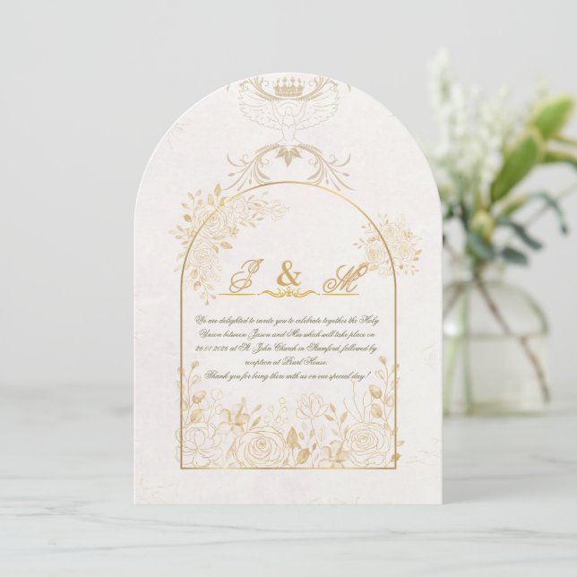 Classy Christian Wedding Invitation (Standing Front)