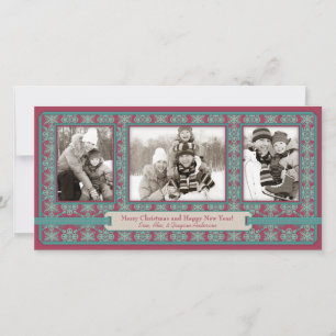 Classy Christmas Bohemian Photo Card Trio