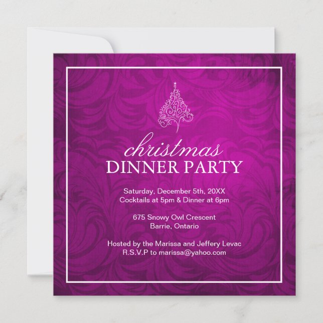 Classy Christmas Dinner Party Invitation (Front)