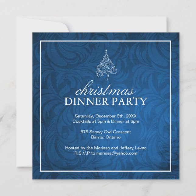 Classy Christmas Dinner Party Invitation (Front)