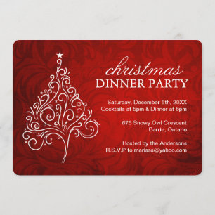 Classy Christmas Dinner Party Invitations