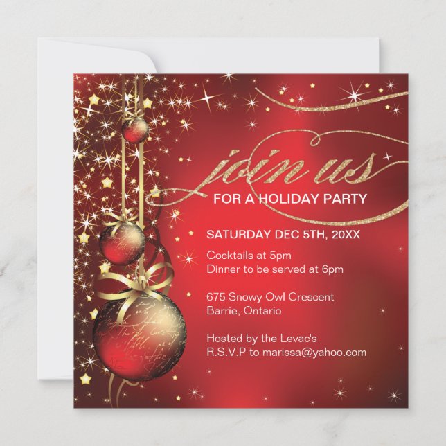 Classy Christmas Party Invitation (Front)