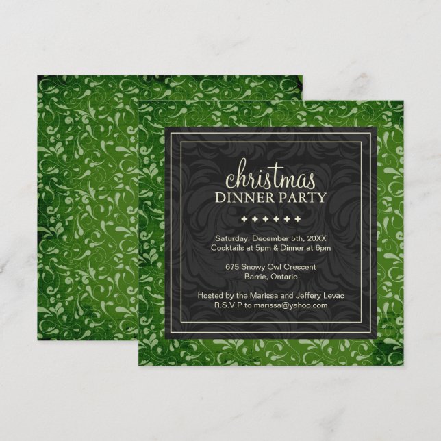 Classy Christmas Party Invitation (Front/Back)