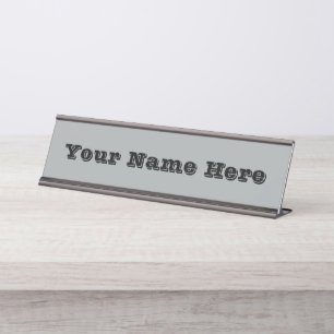 Classy Christmas Silver Winter Solid Colour Desk Name Plate