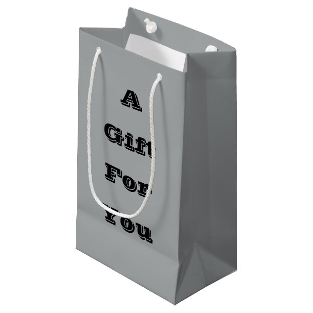 Classy Christmas Silver Winter Solid Colour Small Gift Bag (Front Angled)