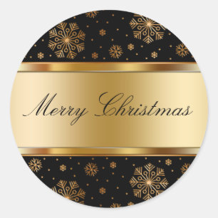 Classy Christmas Theme Gold Tone Sticker Labels