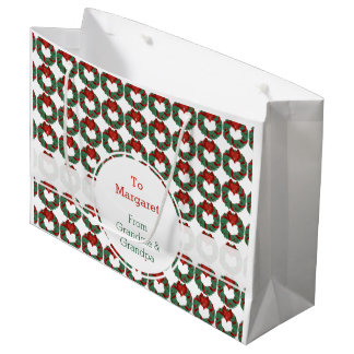 Classy Christmas Wreath Large Gift Bag