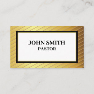 Classy Church Pastor Gold And Black Business Cards