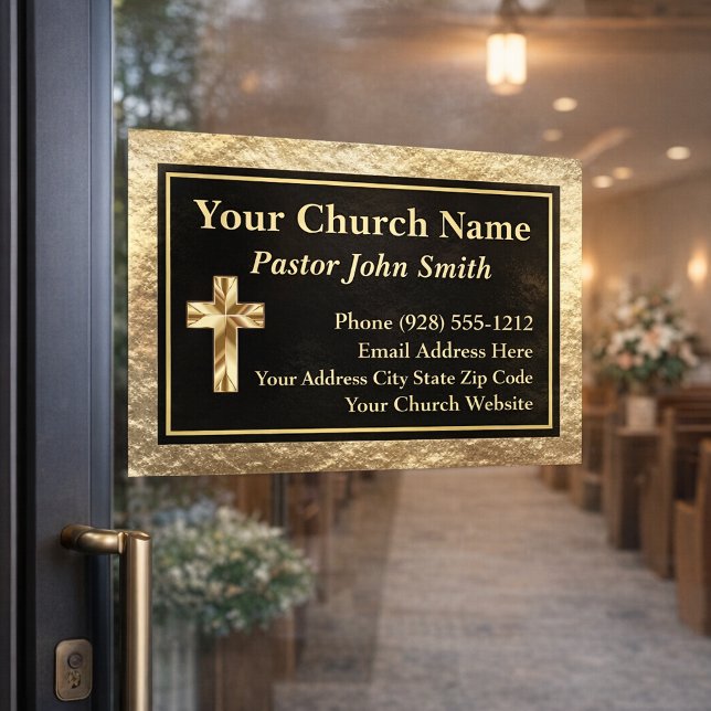 Classy Church Pastor Gold And Black  Window Cling (Creator Uploaded)