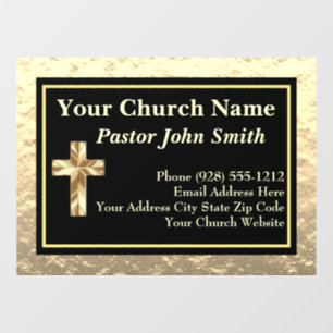 Classy Church Pastor Gold And Black  Window Cling