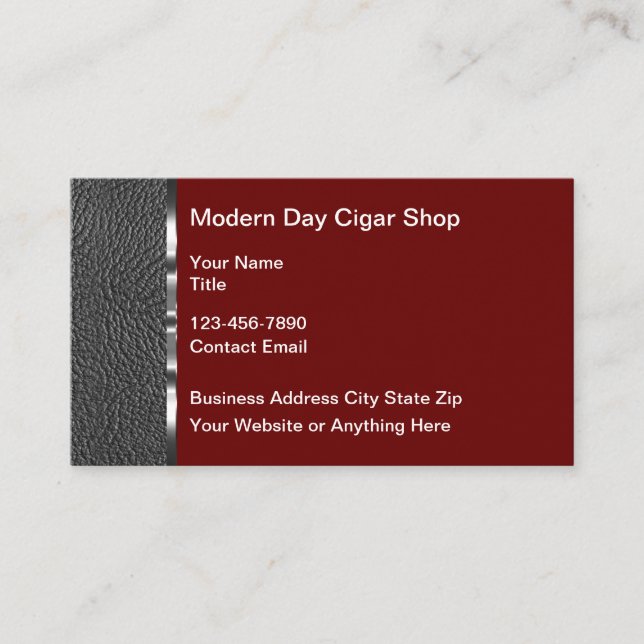 Classy Cigar Smoke Shop Business Cards (Front)